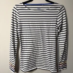 Boden Navy and White Striped Top